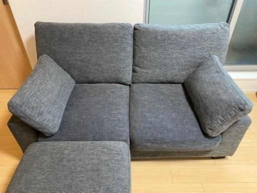 【車で配送可】NOCEカウチソファー 2人掛けオットマン付き