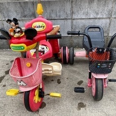 汚いですが三輪車2台セット