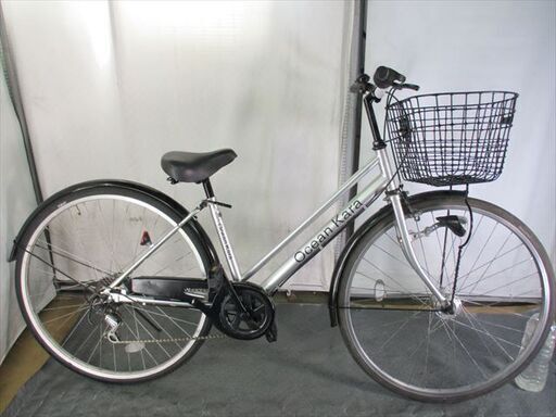 C762★限定特価★ 中古自転車 【27インチ　シティ　シルバー　6段　LEDオートライト 】