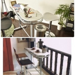 カリモク家具、カウンターテーブル、ホワイトの画像