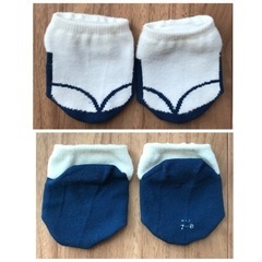 袴風ロンパース、靴下セット (男の子)60サイズの画像
