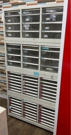 3列　A4レターケース　スチール　ファイルキャビネット　4セット