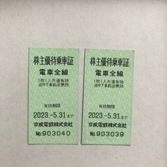 半額以下‼️ 京成　株主優待　2枚セット　5/31まで　早い物勝ち❗️