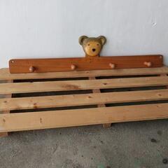 ☆木製壁掛け　帽子カバン掛け　クマさん☆
