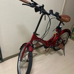 折りたたみ自転車　赤