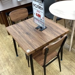 KE-43【新入荷　リサイクル品】ダイニング3点セット　ブラウン×黒