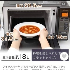 【取引相手決定済み】IRIS OHYAMA 電子レンジの画像