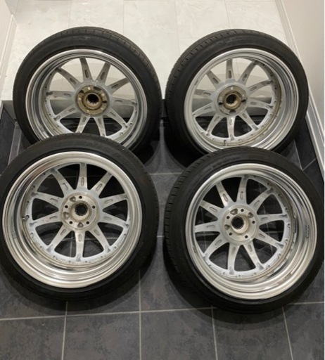 【美品】VERZ ベルズ ホイール KCV05 18インチ 9J ＋19 work ホイール タイヤ付き4本SET クールレーシング
