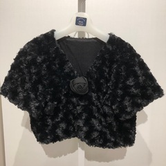 女児フォーマルフェイクファー黒ボレロ