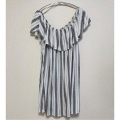 forever21 ボーダーワンピース　オフショル　ワンピース