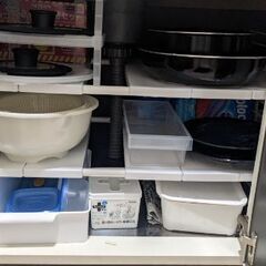 アイリスオーヤマ　キッチン下　シンク下　収納　伸縮棚　の画像