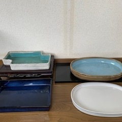 差し上げます　生け花お皿　花台