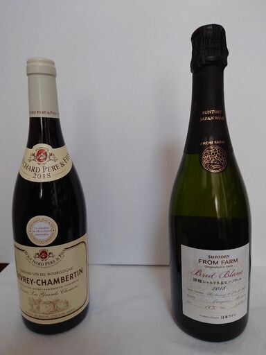 ①登美の丘　赤と白②津軽シャルドネ＆ピノ・ノワール　2018③ブシャールペール・エ・フィスジュブレ　シャンベルタン2018