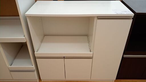 ★ジモティ割あり★  レンジ台 ホワイト H89×D39.5×W90 クリーニング済み YJ118