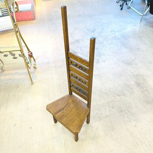 勇峰工芸 飾り椅子 旭川家具 ハイバックチェ 木製