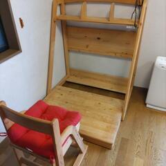 天然木　ヒノキ　学習机の画像