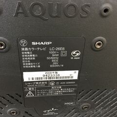 ♪SHARP シャープ AQUOS 液晶カラーテレビ LC-26E6 2009年製 家電 中古 (NF230514) 360-228の画像