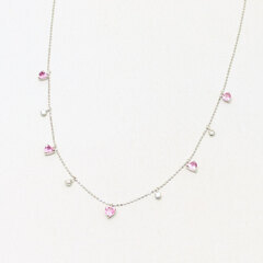 ピンクサファイヤ1.00ctダイヤ0.16ct K18WGネック...