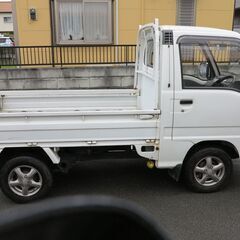 スバル　ＫＳ４サンバートラック　Ｈ５年式　車検令和６年４月まで　Ａ／Ｃ・パートタイム４ＷＤ・５ＭＴ（ＳＬ付）　三方開ＳＤＸ　カスタム少々　内外装・機関・程度良好(^^♪の画像