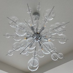 本物 ペンダントライト MCQUEEN：マックイーン ライト 照明 おしゃれ ダイニング用 玄関 吹き抜け リビング 寝室 スタイリッシュ クローム ガラス シャボン玉 バブルシャンデリア 球体 寝室 エントランス 店舗装飾 内装 デザイナーズ ミニマル 簡単取付 6畳 8畳 モダン MDASH-001Nの画像