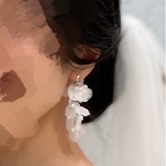 ウェディング フラワー ロング イヤリングの画像