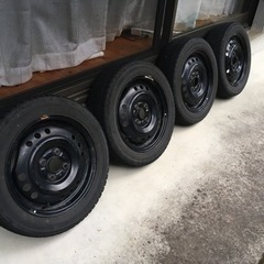 155/65R14 75Q スタッドレスタイヤ　ホイールセット4...