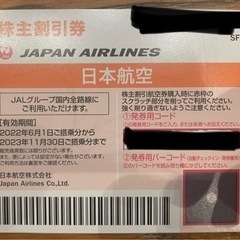 JAL 株主割引券の画像