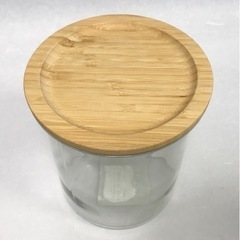 IKEA ふた付き容器　ガラス/竹　2個セットの画像