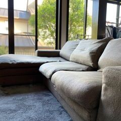 ３～４人掛けのカウチソファお譲りします。の画像