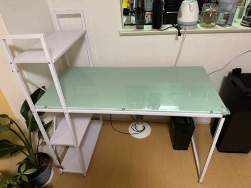 ガラス天板　パソコンデスク　幅118cm