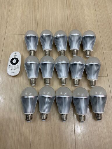 【15個セット】LED電球 e26 調光可能 リモコン付き