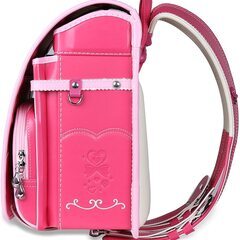 【新品】女の子ランドセル ベーシックガール 大容量 軽量 6年保証 特典付 全国送料無料 スクールバック 小学生通学カバン ローズレッド②の画像