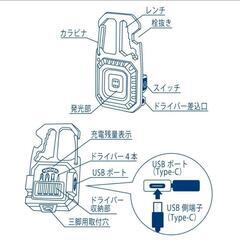 【新品未使用品】高輝度多機能COB LEDライト 作業灯 USB充電式 IPX4防水バッテリー残量表示 ドライバー レンチ 栓抜きの画像