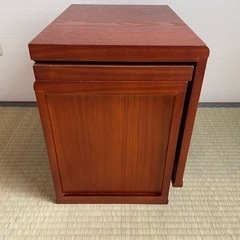 文机 折りたたみ 引出 三段 収納 座卓 稽古机 平机 木製 家具 昭和 レトロ 和風 和製アンティーク デスク 机の画像