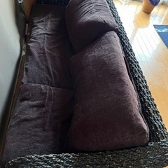 3人がけソファ　足おき付きの画像