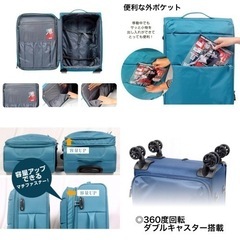 新品 スーツケース 機内持ち込み 小型 キャリーケース キャリーバッグ 軽量 約32L 約2.1kg 拡張機能 人気 ソフトタイプ の画像
