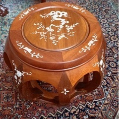 ◯唐木　螺鈿テーブル&チェア　応接6点セットの画像