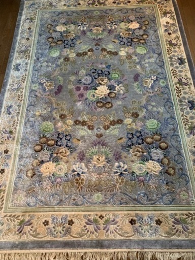 100%シルク絨毯　ヴィンテージラグ