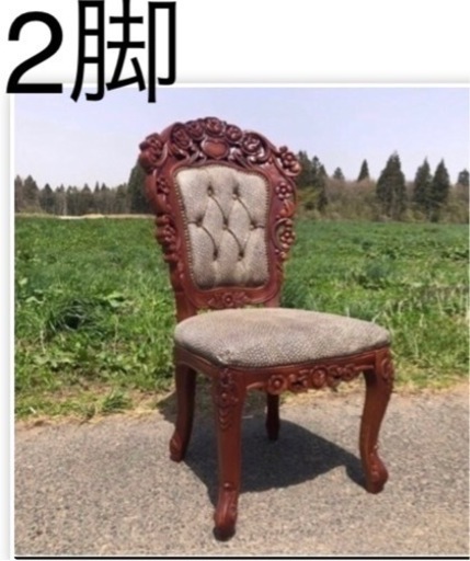 決まりました❣️木彫　イタリア　ダイニングチェア　2脚