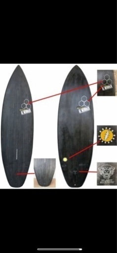 サーフボード、チャネルアイランド、ブラックシャドウ 、5.9