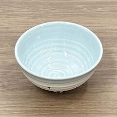 ★新品未使用品★　陶器　春花飯碗　ブルー　食器　茶碗　和食器　ご飯茶碗　R4-0077の画像