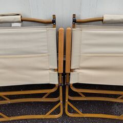 【ヒロ様専用】折り畳みチェア2脚セット（ベージュ）の画像