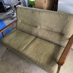 045 ★南郷車庫★ 2人掛け ソファ 緑 グリーン 家具 札幌...
