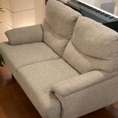 【美品】2人用布張りソファ(キャッツ3 GY)