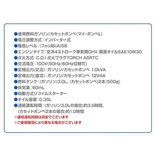 ニチネン 発電機 G-cubic