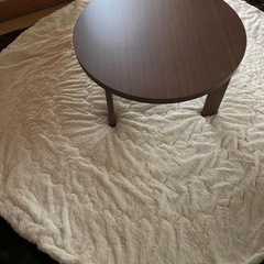 円形折り畳みこたつ テーブル 80cm　リバーシブルの画像