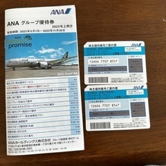 ANAのグループ優待番号案内書（2枚）