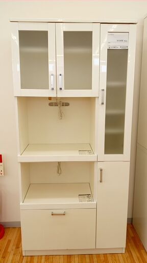 ★ジモティ割あり★  レンジボード ホワイト H180×D39.5×W84.5 クリーニング済み YJ127