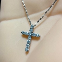 ティファニー TIFFANY&Co. ネックレス クロスペンダント Pt950×ダイヤモンド 11Pダイヤ アクセサリー の画像