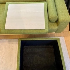 ソファ　オットマン　セット収納付き　テーブル付き　LOWYA ロウヤ　ソファの画像
